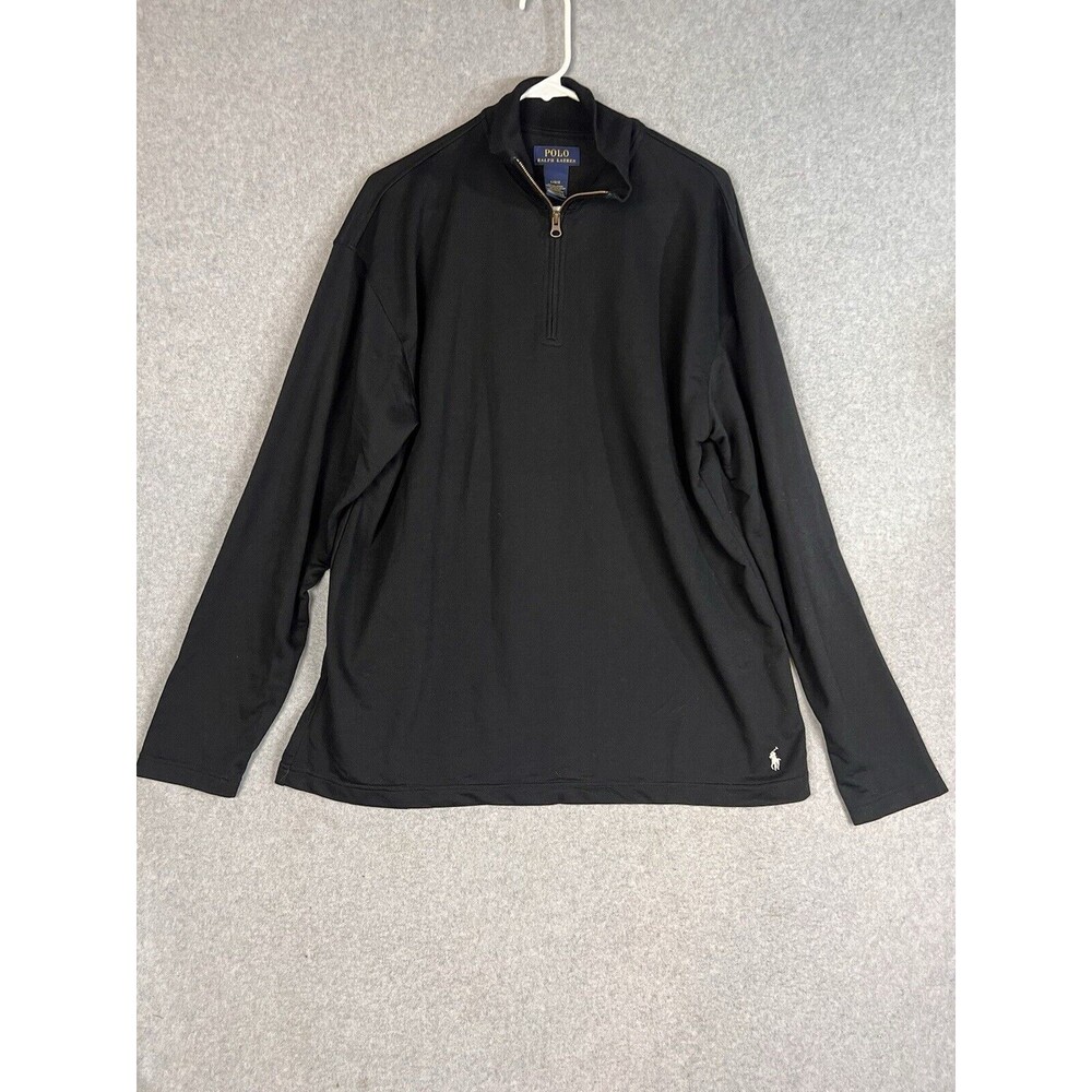 Polo Ralph Lauren 1/4 Zip Pullover Polo Mens Large Long Sleeve Black Outdoors